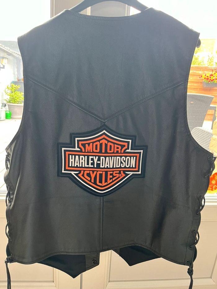 Gilet cuir harley moto - photo numéro 2