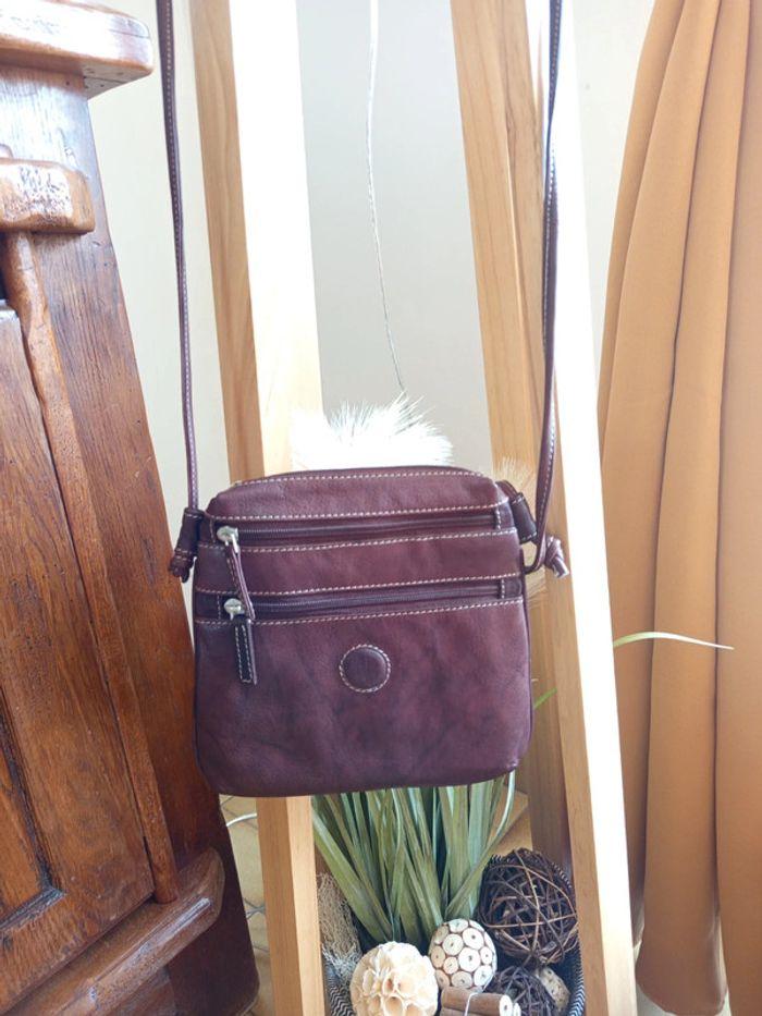 Petit sac bandoulière Vera Pelle Violet vintage - photo numéro 2