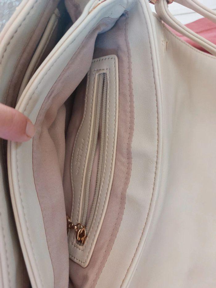 Sac à main fuchsia beige - photo numéro 5