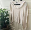 Magnifique pull en maille ajouré crème femme L