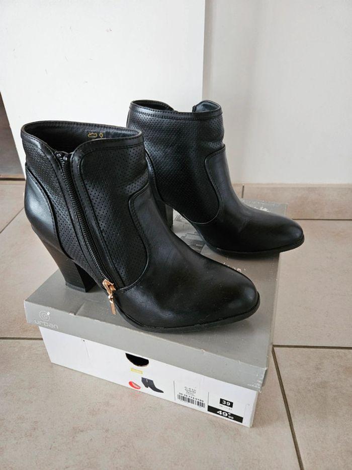 Bottines à talon noires Gémo - photo numéro 3