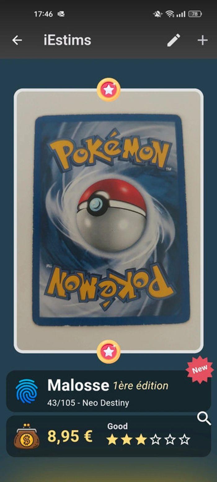 Carte pokémon malosse 43/105 - photo numéro 2