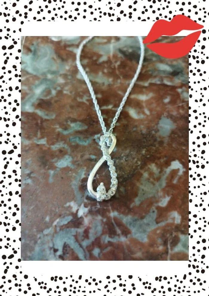 Collier couleur argent symbole infini 27 cm y2k - photo numéro 5