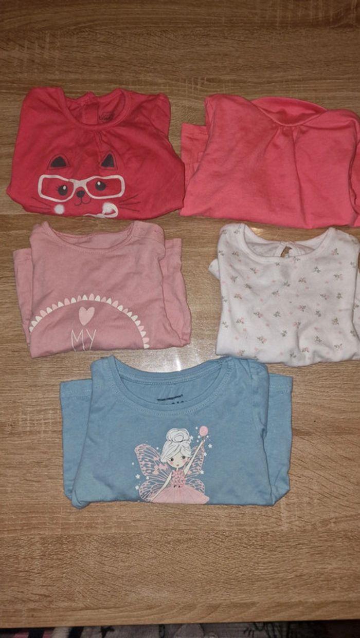 Lot de 5 tshirt manches longues 12mois - photo numéro 1