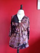 Blouse taille 44 Mauve et multicolore