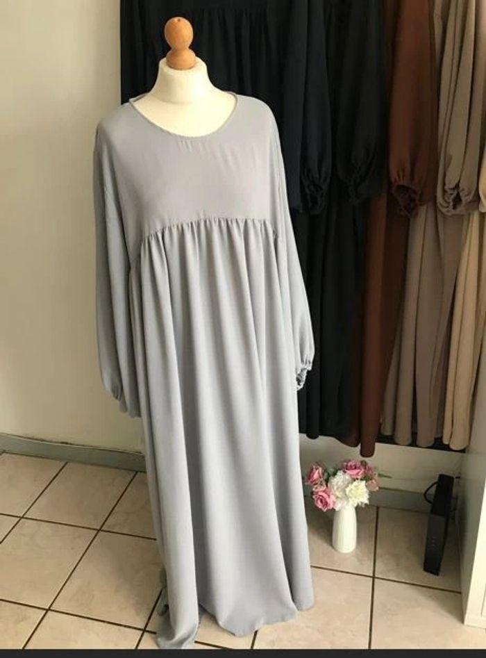 Abaya ballon gris clair 🌙 ourlet gratuit - photo numéro 6