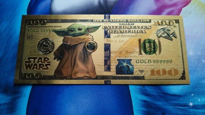 Billet Star Wars Grogu Baby Yoda Collector Yen Gold Doré card carte idée cadeau