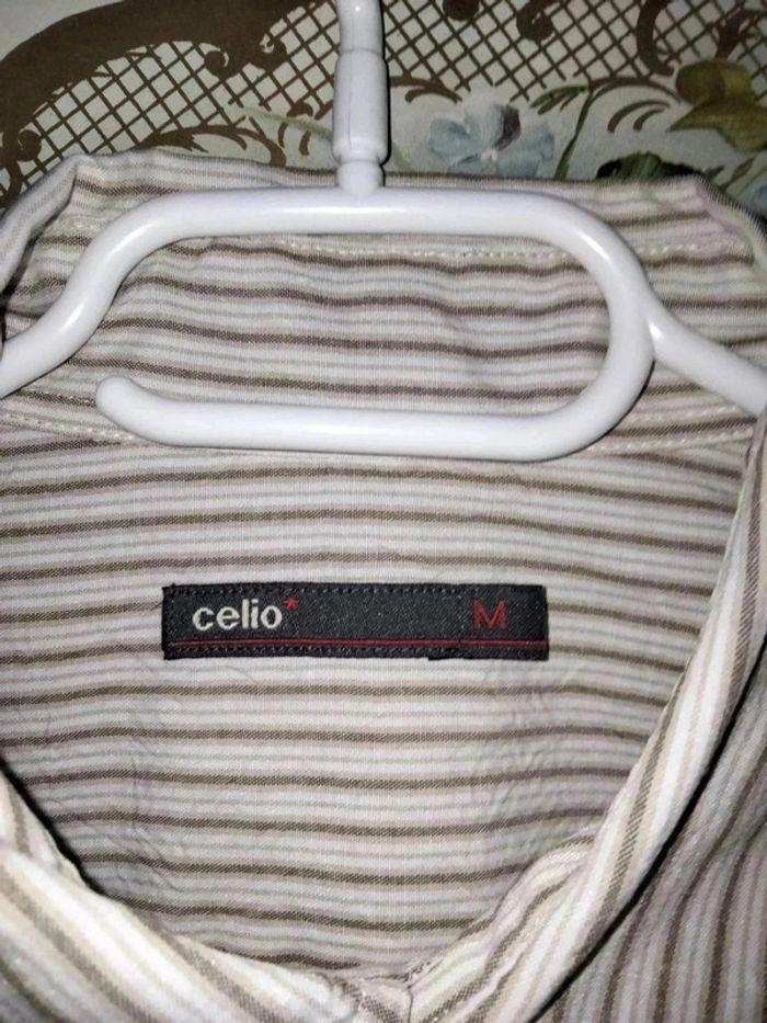 Chemise à rayures manches courtes taille M de chez celio - photo numéro 3