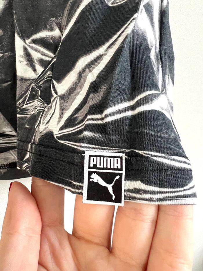 T-shirt de sport Puma noir gris et blanc - photo numéro 3