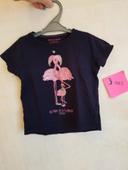 T-shirt fille 3 ans flamingo