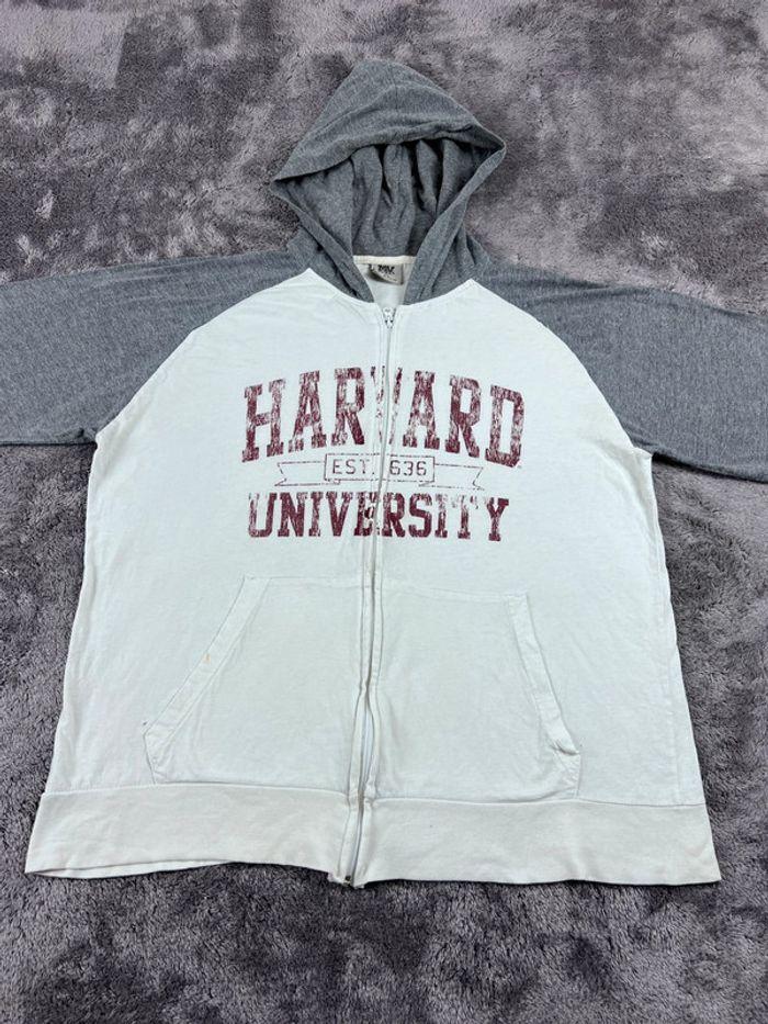 👕 Sweat à capuche Veste University Rare Vintage y2k 90s 2000s Harvard University Blanc Taille XL 👕 - photo numéro 7