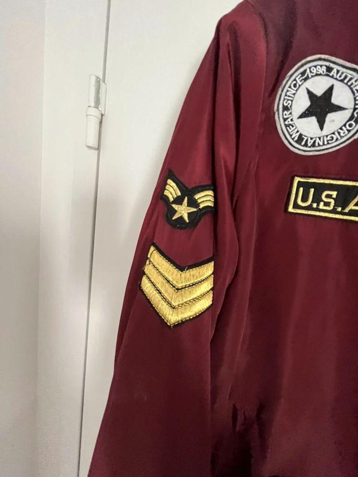 Léger Bombers bordeaux avec patch taille XL - photo numéro 4