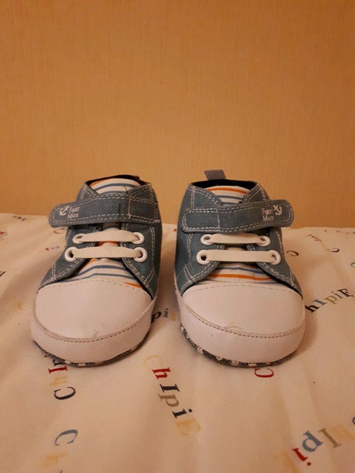 Chaussons bébé garçon en toile - photo numéro 4