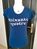 Tee shirt manches courtes 64 bleu XS