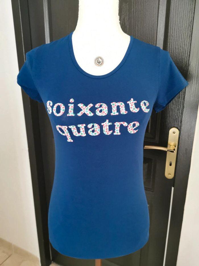 Tee shirt manches courtes 64 bleu XS - photo numéro 1