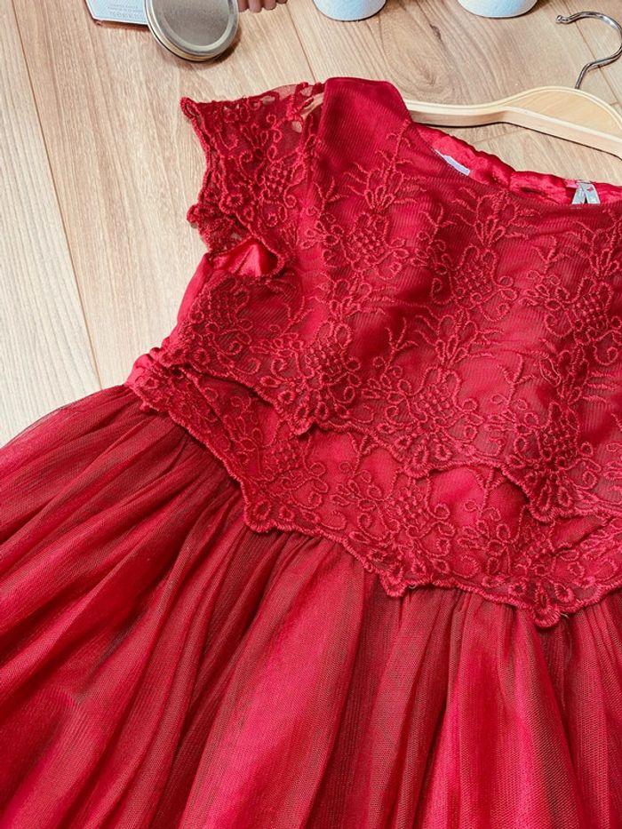 Taille 10 ans robe princesse fille Orchestra rouge bordeaux * broderie et tulle * 🌹 - photo numéro 2