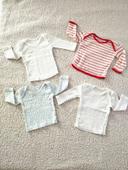 Lot de 4 t-shirts blanc + rayé + confettis T6M