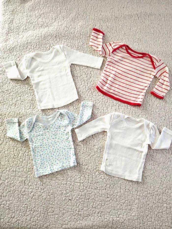 Lot de 4 t-shirts blanc + rayé + confettis T6M - photo numéro 1