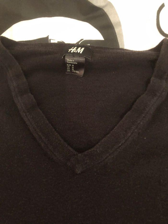 Pull très fin noir col V noir taille M H&M - photo numéro 4