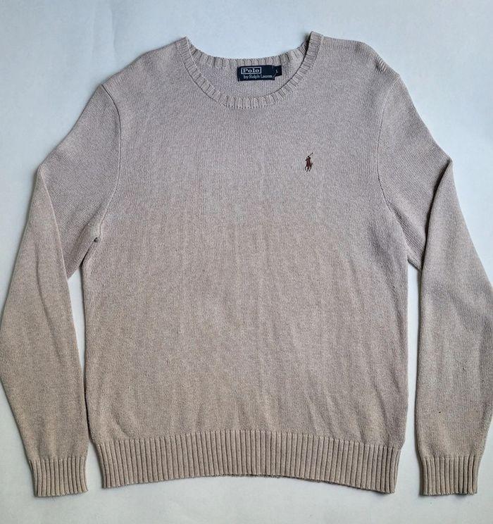 Pull Ralph Lauren beige taille L en très bon état - photo numéro 1