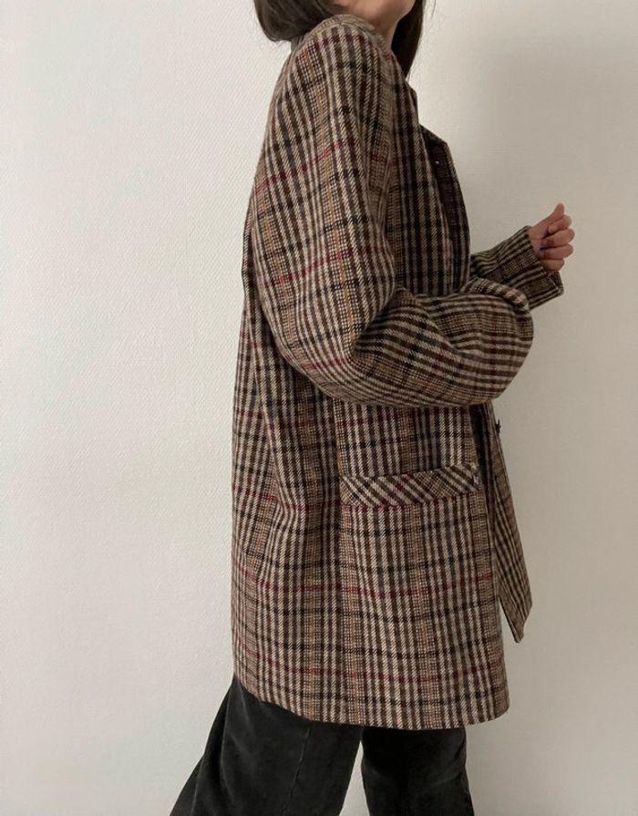 Oversized blazer à carreaux multicolore - photo numéro 12