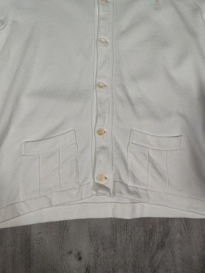 Pull Cardigan Ralph Lauren Blanc Logo Brodé Taille XL Homme - photo numéro 8