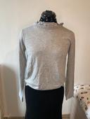 Pull fin avec noeud dans le dos gris Primark taille S / 36