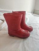 Bottes de pluie rouge brillantes 23 très bon état