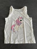 Débardeur blanc Licorne H&M 2/4 ans