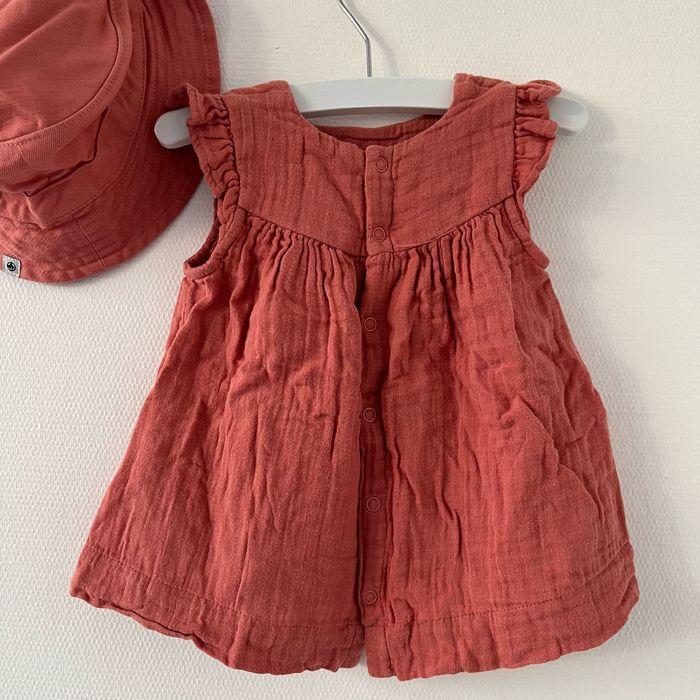 Robe et chapeau assortis Petit Bateau pour fille, 3 mois - photo numéro 2