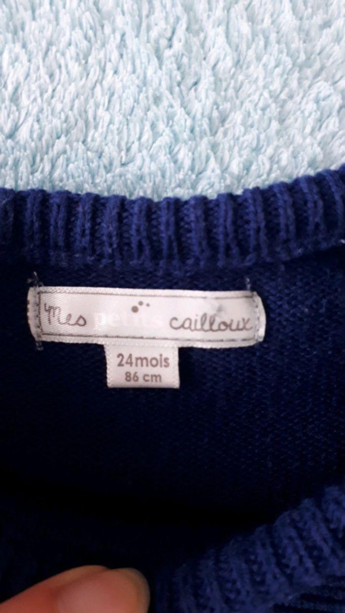 Pull bleu marine Mes Petits Cailloux 2 ans - photo numéro 3