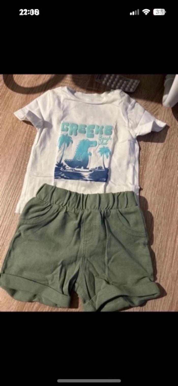 Ensemble short et tee-shirt bébé Creeks - photo numéro 2