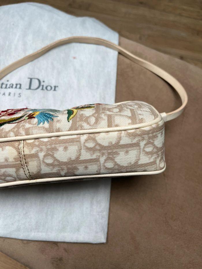 Sac Christian Dior vintage monogramme et brodé fleurs - photo numéro 6