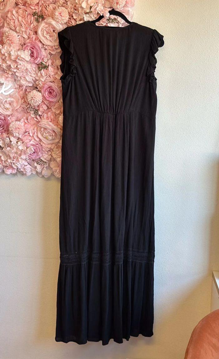 Robe longue Sud Express noire brodée col V, taille L femme - photo numéro 6