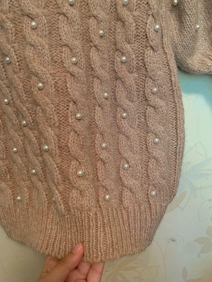 Pull beige détails perles pour l’Automne - photo numéro 5