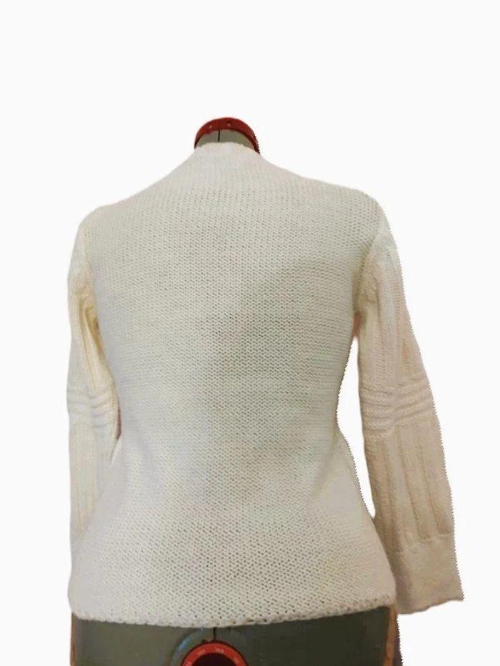 Pull gilet fermé blanc cassé Via 28 taille 1 38 - photo numéro 3