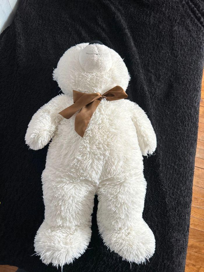 Magnifique ours en peluche blanc 86 cm picwictoys - photo numéro 3