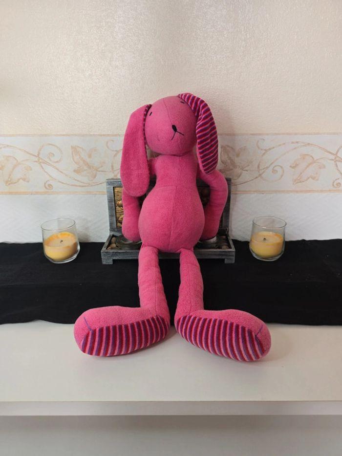 Doudou lapin rose Printemps - photo numéro 2