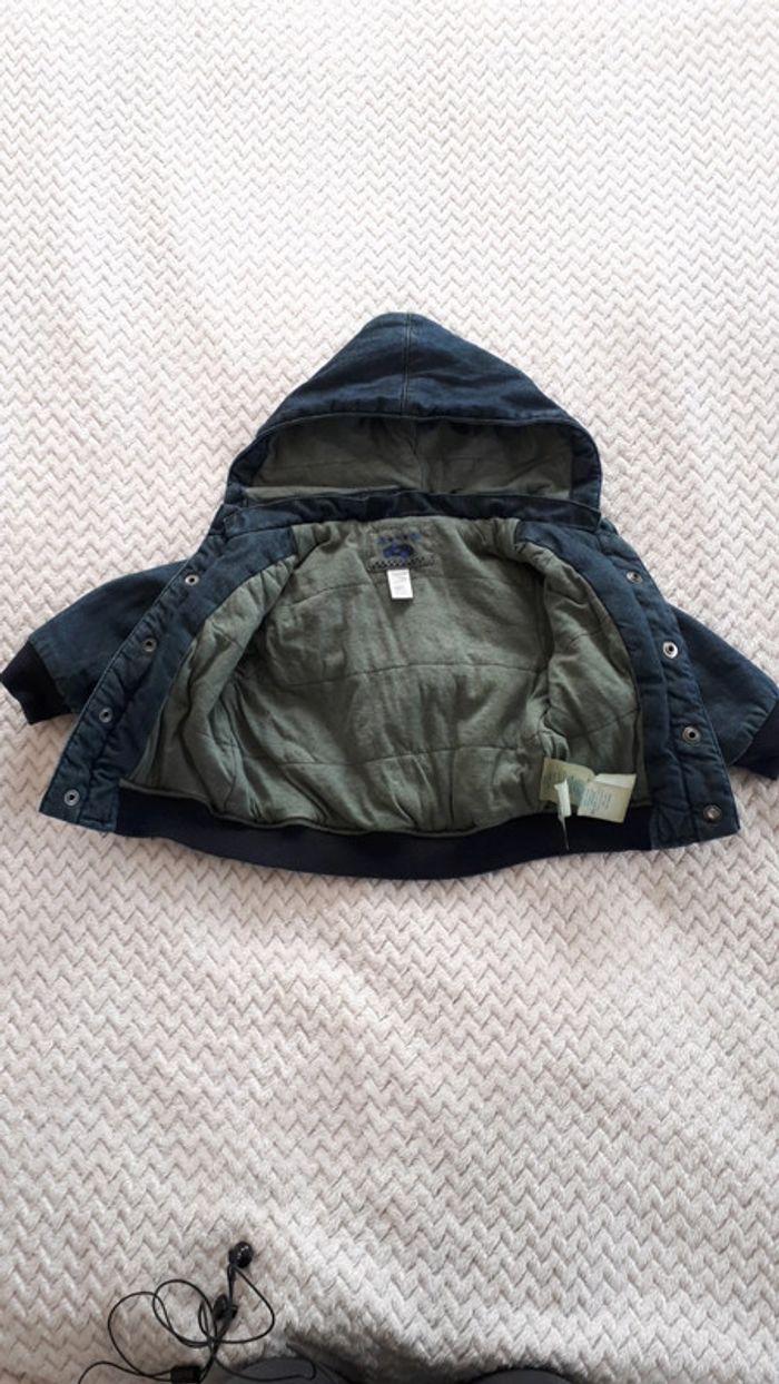 Blouson en jean doublure coton capuche amovible Okaïdi 6 mois - photo numéro 2