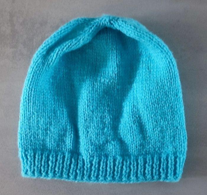 Bonnet bleu en laine taille 4 ans - photo numéro 1