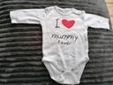 Body mixte bébé garçon fille blanc manche longue I love maman