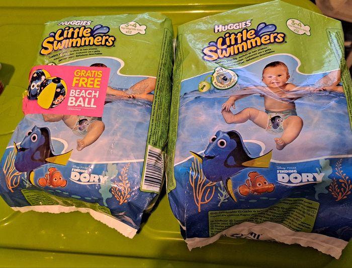 lot 2 paquets de couches de piscine huggies little swimmers taille 3 4 dory nemo disney - photo numéro 1