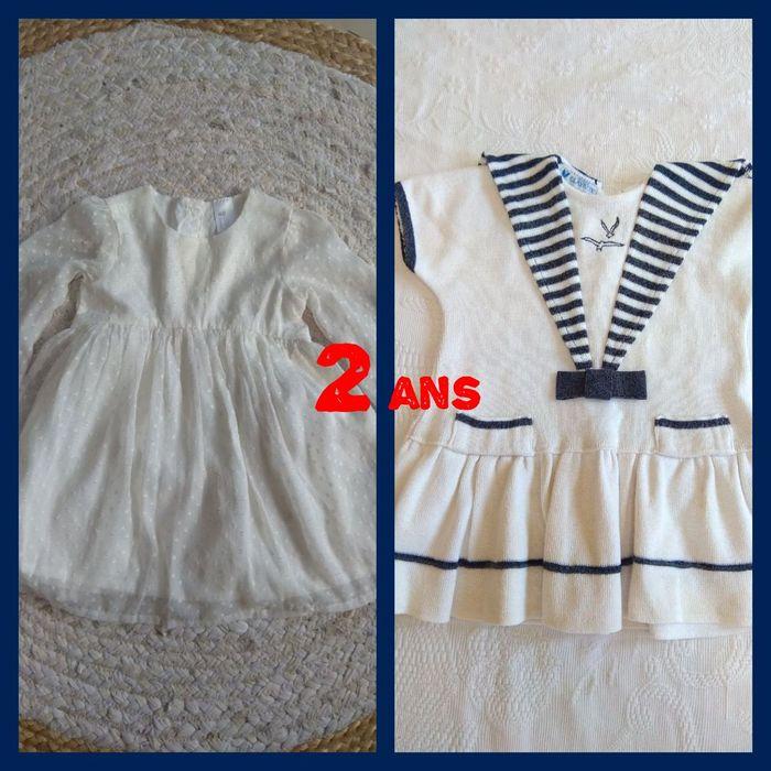 Lot 2 robes vêtements fille 2 ans - photo numéro 1