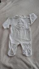 Pyjama velours blanc lion 9 mois