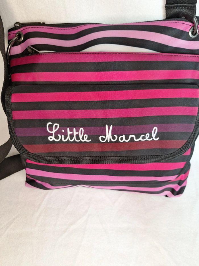 Sac bandoulière Little Marcel rose rayé - photo numéro 2