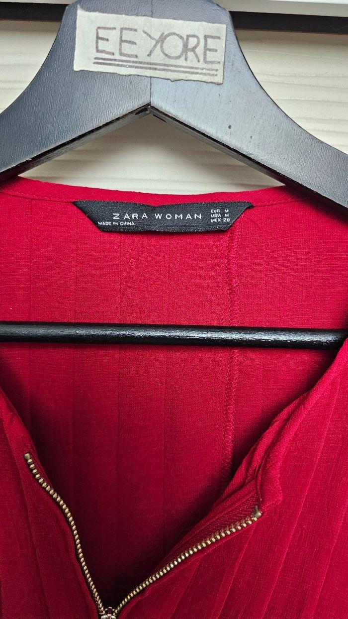 Blouse plissée rouge Zara - photo numéro 4