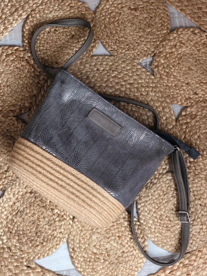 Sac bandoulière Le voyage en panier gris argenté - photo numéro 1