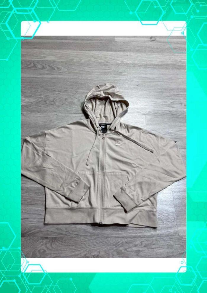 👕 Veste à capuche Nike logo brodé Beige Taille XS 👕 - photo numéro 1