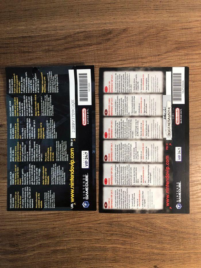 Lot de 5 cartes à codes Nintendo VIP dont 1 non découvert game cube - photo numéro 3