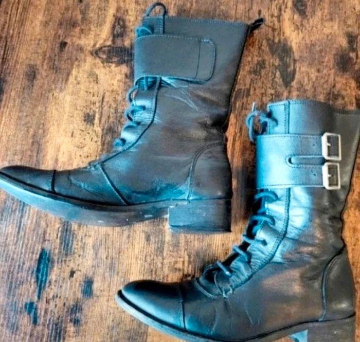 Bottes cuir mi mollets T 37 - photo numéro 1